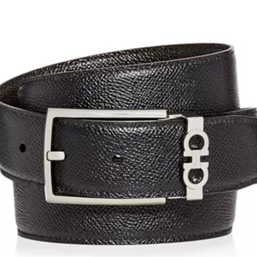 Never Worn Ferragamo - Mens Gancini Keeper Reversible Leather Belt